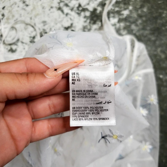 INC International Concepts Daisy-Embroidered Babydoll Lingerie Chemise - Picture 9 of 9